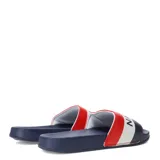 Sandalias tipo chinela con diseño tricolor en rojo, blanco y azul, con la inscripción Nacional en la banda superior.