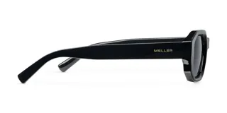 Lentes de sol geométricos negros con lentes polarizadas alemanas con recubrimiento anti-scratch y superhydrophobic.