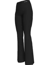 Pantalón legging acampanado de punto Milano color negro, con cintura elástica con logo de Calvin Klein.