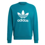 Buzo Adidas color celeste con logo blanco estampado en el frente.