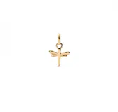 Charm de aleación de metales bañados en oro 18k con forma de libélula.