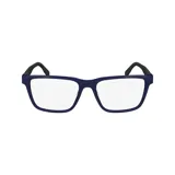 Armazón para lentes recetados Lacoste modelo 6010/55, color azul con patillas negras. Incluye clip-on.