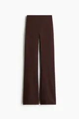 Leggings de yoga acampanadas color marrón, de tiro alto con cintura ancha, confeccionadas en tejido funcional DryMove y SoftMove.