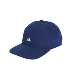 Gorra Adidas Aeroready de color azul, con visera curva y el logo de la marca bordado en blanco en el frente.