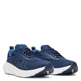 Championes de running Under Armour UA Surge 5 para hombre, color azul marino con entresuela blanca. Confeccionados en tejido de malla transpirable y detalles sintéticos, cuentan con pasadores y el logotipo de la marca en el lateral.