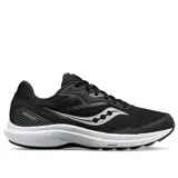 Championes Saucony Cohesion 16 para hombre, color negro con detalles plateados y suela blanca.