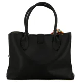 Cartera de mano color marrón con correa larga desmontable y monedero a juego.