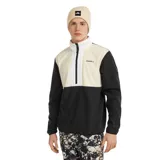 Buzo de polar O'Neill con cierre frontal parcial, cuello alto y diseño de bloques de color en negro y beige. Cuenta con logo de la marca estampado en el pecho.