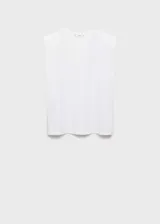 Camiseta sin mangas de algodón con hombreras marcadas y cuello redondo, de corte recto y diseño minimalista.
