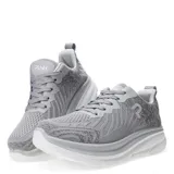 Championes deportivos Push de hombre, color gris claro con suela blanca y detalles de textura en el tejido.