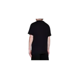 Remera negra Alexander McQueen de manga corta y cuello redondo, con el logo impreso en el pecho con efecto brillante.