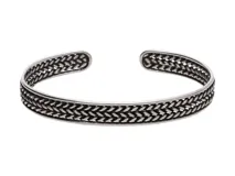 Esclava de plata 925 con diseño trenzado y terminación empavonada.