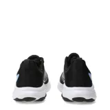 Championes New Balance modelo 460, color negro con detalles en verde claro y celeste. Presentan exterior de malla transpirable con refuerzos sintéticos, logo N lateral y entresuela blanca amortiguada.