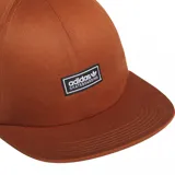 Gorra tipo snapback de Adidas Skateboarding en color marrón, con estructura de seis paneles y parche rectangular con el logo de la marca en el frente.