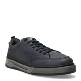 Championes urbanos Democrata modelo Dylan, color azul marino, confeccionados en cuero con detalles de textura perforada en los laterales y puntera. Presentan suela de goma en tono gris con diseño estriado y cierre mediante cordones al tono.