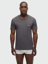 Remera de algodón de corte clásico con cuello redondo y logo de la marca estampado en el pecho.