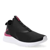 Championes Puma Remedie Slip On negros con detalles fucsia y suela blanca. Diseño slip-on con capellada de malla y ajuste elástico.
