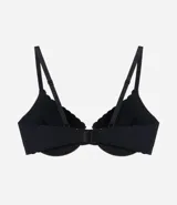 Soutien negro liso con push up y borde nuvem, confeccionado en microfibra.