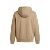 Campera Nike Club BB FZ con capucha y cierre frontal completo, color marrón tostado, bolsillos tipo canguro y gran logotipo Nike estampado en el pecho en tonos claros.