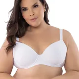 Soutien push-up blanco con aros y copas moldeadas. Breteles ajustables.