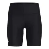 Calza corta de ciclismo Under Armour HeatGear® para mujer, color negro con logo blanco en la pierna izquierda.