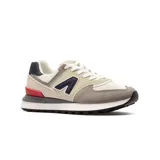 Championes urbanos American Sport modelo Mila 2.0, color gris con detalles en blanco y negro, confeccionados en gamuza y malla, con logo "A" característico en los laterales y entresuela blanca.