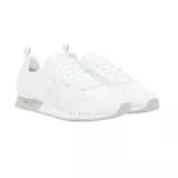 Championes urbanos EA7 Emporio Armani, color negro con detalles en blanco. Diseño con paneles de malla y cuero sintético, logo de la marca en el lateral y suela dentada.