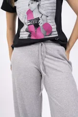 Pantalón palazzo gris de morley con lycra.