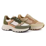 Championes urbanos Korium Krissin de color beige con detalles en marrón claro.
