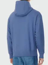 Canguro azul de algodón con capucha y logo BOSS estampado en el pecho.