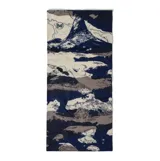 Bufanda tubular multifuncional Buff, modelo Original Ecostretch, con diseño estampado abstracto en tonos azul, beige y gris. Fabricada con materiales reciclados, ofrece protección solar UPF 50 y es apta para diversas actividades al aire libre.