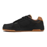 Championes Quiksilver modelo Drift para hombre, de estilo urbano y skate, color negro con detalles en marrón tostado, cordones negros, suela de goma y logo bordado en el lateral.