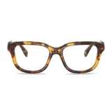 Lentes Miu Miu modelo 02Z con armazón de acetato con estampado carey en tonos marrones y amarillos.