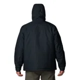 Campera impermeable Columbia Hikebound II Insulated Jacket de color negro, con capucha ajustable, cierre frontal con cremallera y solapa de velcro. Cuenta con bolsillos laterales y en el pecho con cierre, tecnología térmica reflectante Omni-Heat y costuras selladas Omni-Tech.