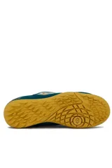 Championes de fútbol 5 Lotto modelo Lecce II TF, color verde oscuro con detalles en mostaza y suela de goma.