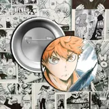 Pin metálico con ilustración de Hinata y Kageyama de Haikyu!