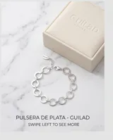 Pulsera de plata 925 compuesta por eslabones circulares entrelazados de diseño minimalista.