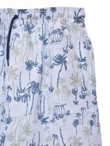 Short de baño azul con estampado de motivos marinos en celeste.