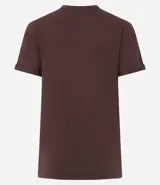 Remera de algodón celeste con cuello redondo y mangas cortas dobladas, de corte regular y diseño liso.