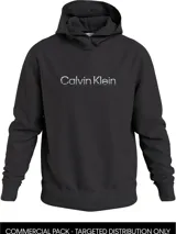 Buzo con capucha Calvin Klein color negro, con mangas largas, puños y dobladillo de canalé, y logo de la marca estampado en el pecho con efecto degradado.