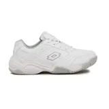Championes Lotto modelo SK2003 Tennis, color blanco con detalles en gris. Diseño deportivo con suela de goma resistente y logo de la marca en el lateral.