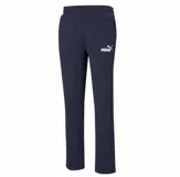 Pantalón de jogging Puma ESS Logo para hombre, color azul marino, con cintura elástica ajustable, bolsillos laterales y logo estampado en la pierna izquierda.