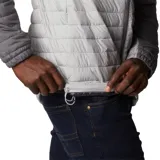 Campera acolchada Columbia Silver Falls negra con cierre frontal, cuello alto y logo bordado en el pecho.