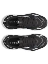 Championes de entrenamiento Under Armour modelo W Reign XT, diseñados para agilidad y estabilidad. Presentan una combinación de colores negro, blanco y gris, con entresuela de doble densidad y estructura superior de TPU para mayor contención.