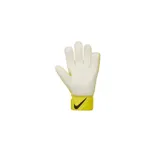 Guantes de fútbol Nike Goalkeeper Match para adulto, color blanco con detalles en rojo y negro. Cuentan con acolchado suave y superficie lisa para mejor agarre en condiciones secas y mojadas.