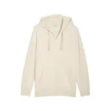 Canguro Puma color crema con cierre frontal, capucha con cordón ajustable, bolsillo tipo canguro y logo bordado en el pecho.