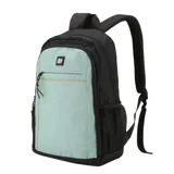 Mochila urbana Terrano con diseño combinado en tonos beige y marrón. Cuenta con un compartimento principal con espacio para notebook, bolsillo frontal con cierre y bolsillos laterales de red. Incluye correas acolchadas ajustables.