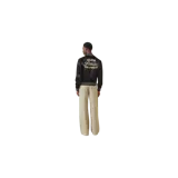 Pantalón denim estilo wide fit de Amiri, color beige con efecto deslavado desert, de corte recto y holgado.