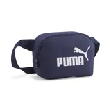 Riñonera Puma Phase Waist Bag, color azul marino, con logo blanco de Puma estampado en el frente. Cuenta con un compartimento principal con cierre y correa ajustable.