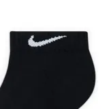 Pack de tres pares de medias Nike Everyday Cushion Low, color blanco con logo negro.